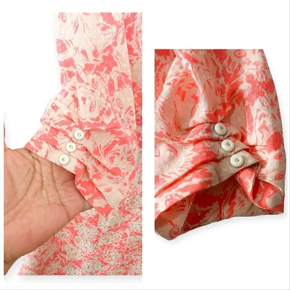 Paul & Joe Cat Print Jacquard Silk Mini Dress, Pink, Size 38EU (US6/S) - Picture 12 of 16